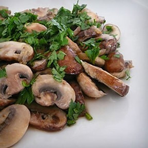 plate of mushrooms and seasoning