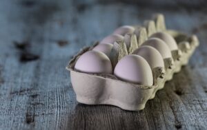 egg carton on wood table